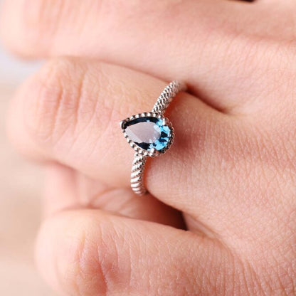 London Blue Topaz In Silver Ring