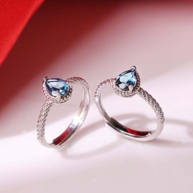 London Blue Topaz In Silver Ring