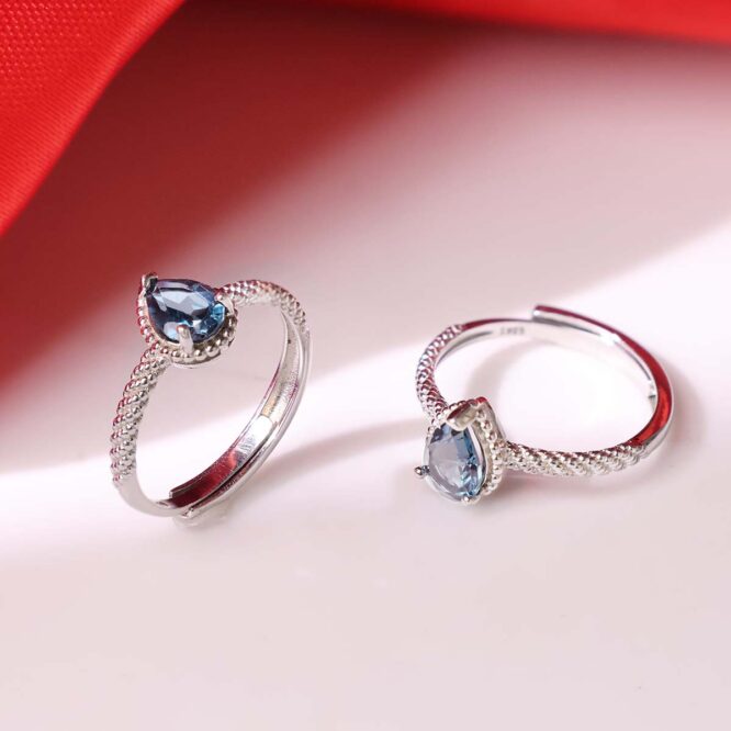 London Blue Topaz In Silver Ring