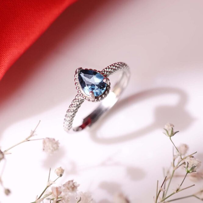 London Blue Topaz In Silver Ring
