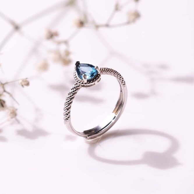 London Blue Topaz In Silver Ring